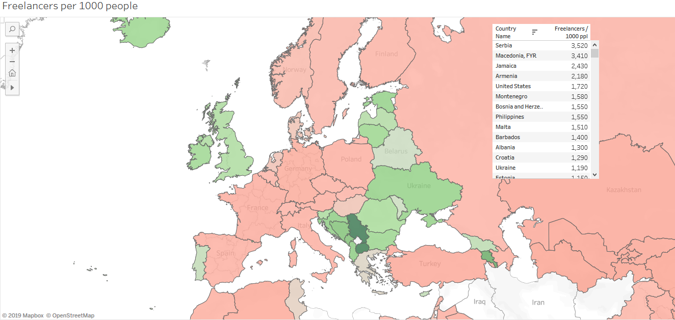 In which countries is freelancing the most popular? blog useme